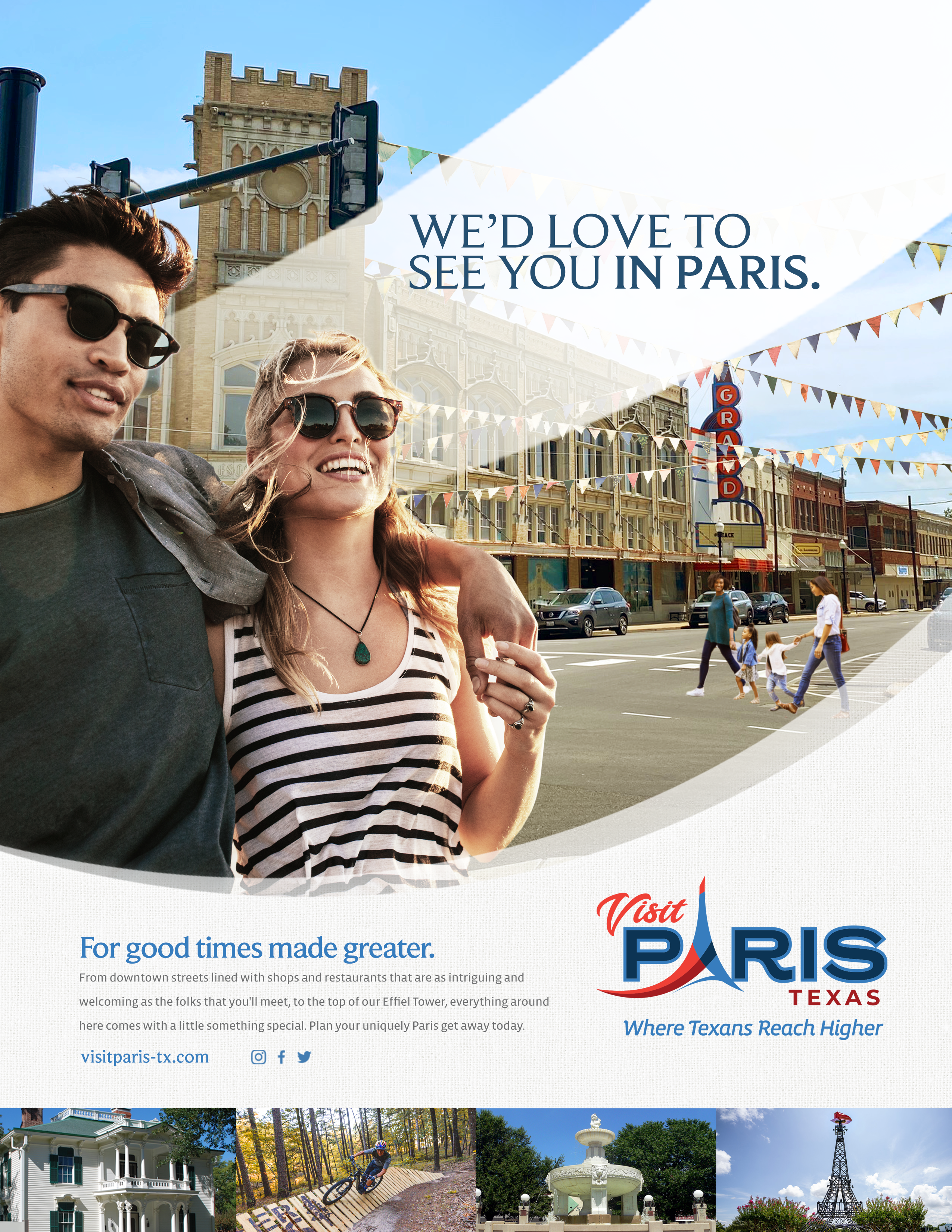 Paris, Texas tourism look full page ad