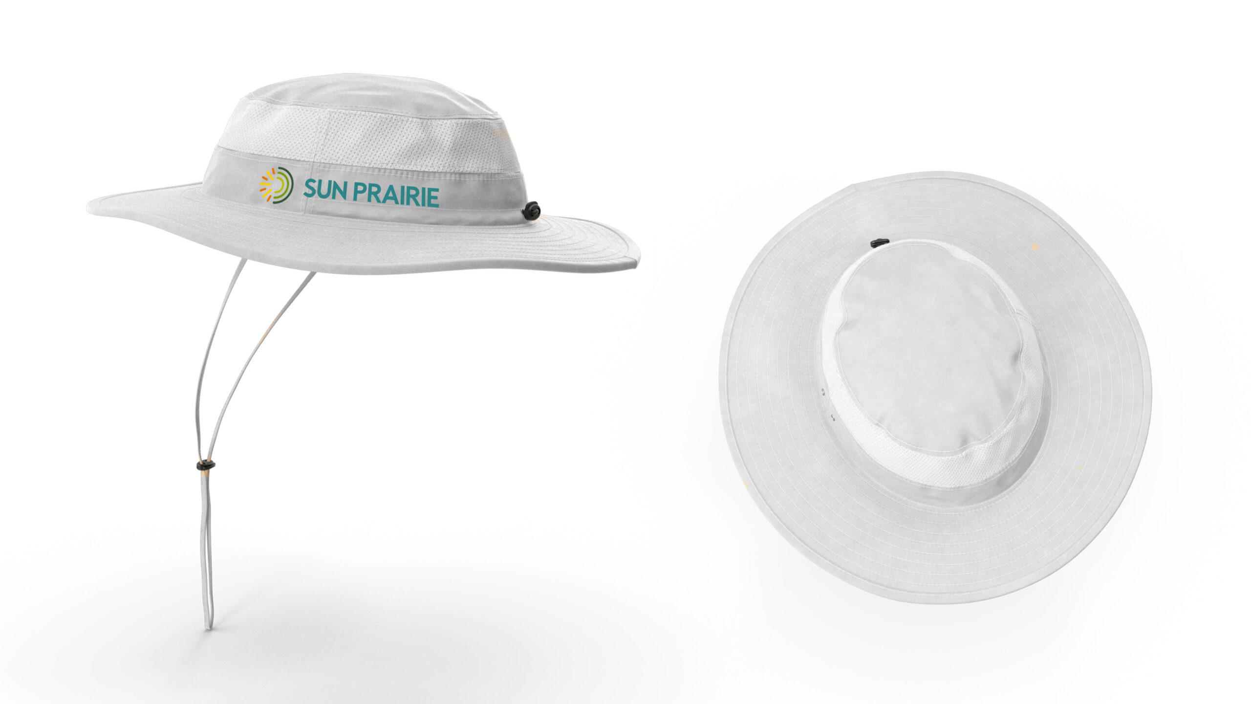 fishing hat with Sun Prairie logo