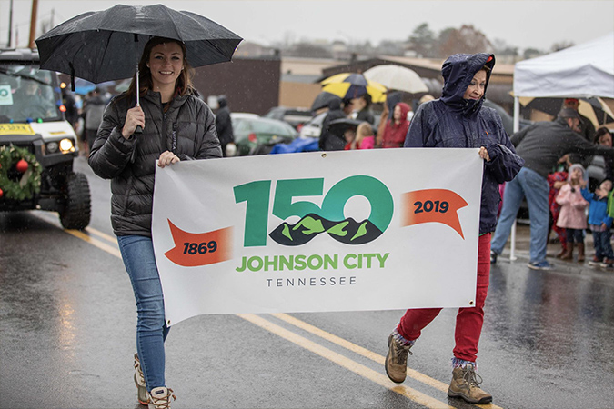 Parade for Johnson City, Tennessee's 150th community anniversary.