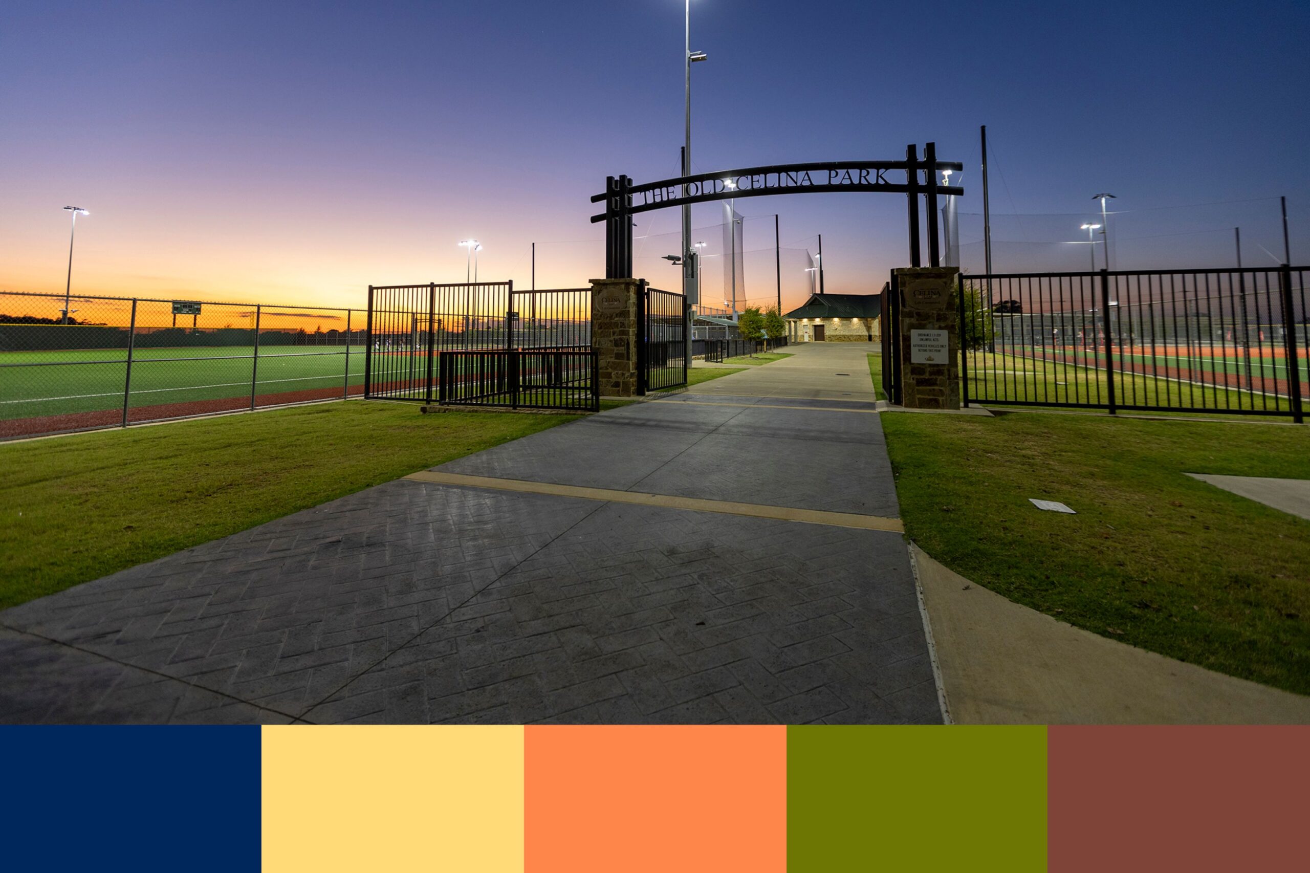 Color theory in community branding demonstrated by local baseball park