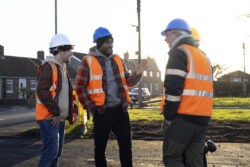 Public agency performs road work